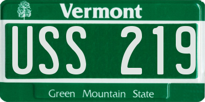 VT license plate USS219