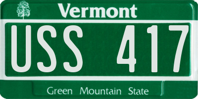 VT license plate USS417