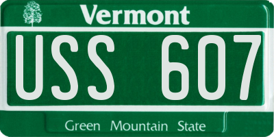 VT license plate USS607