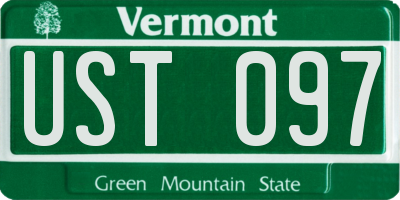 VT license plate UST097