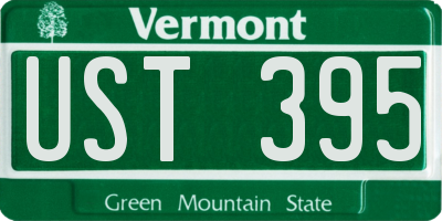 VT license plate UST395