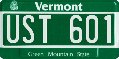 VT license plate UST601