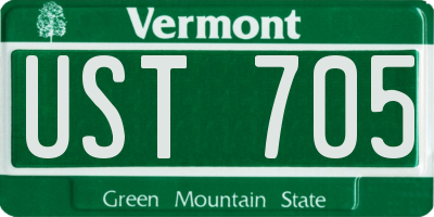 VT license plate UST705
