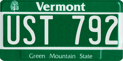VT license plate UST792