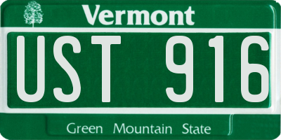 VT license plate UST916