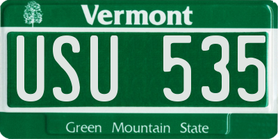 VT license plate USU535