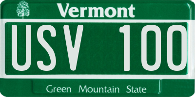 VT license plate USV100