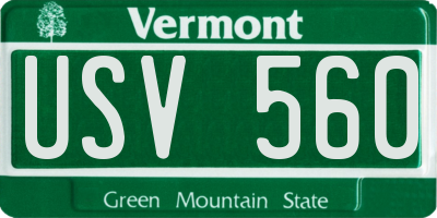 VT license plate USV560