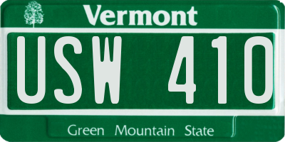 VT license plate USW410