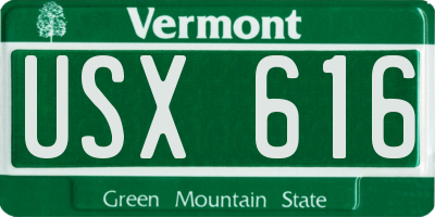 VT license plate USX616