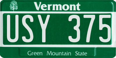 VT license plate USY375