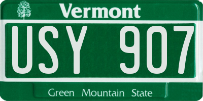 VT license plate USY907