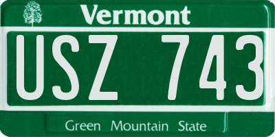 VT license plate USZ743