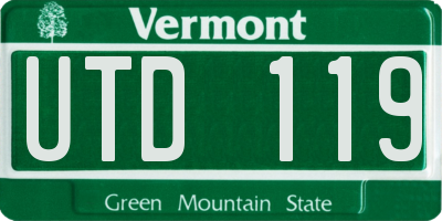 VT license plate UTD119