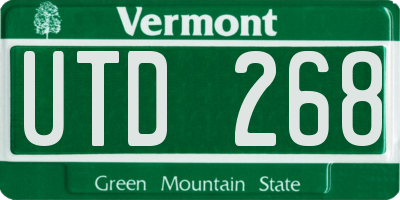 VT license plate UTD268