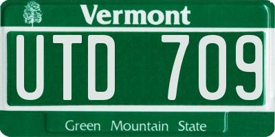 VT license plate UTD709