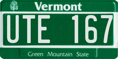 VT license plate UTE167
