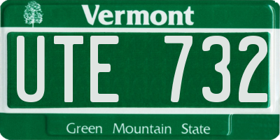 VT license plate UTE732