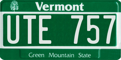 VT license plate UTE757