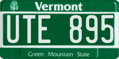 VT license plate UTE895