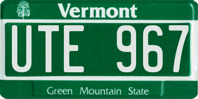 VT license plate UTE967