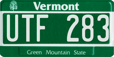 VT license plate UTF283