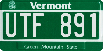 VT license plate UTF891