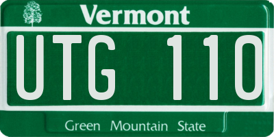 VT license plate UTG110