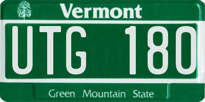 VT license plate UTG180
