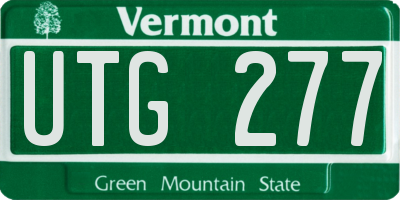 VT license plate UTG277
