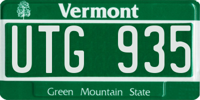VT license plate UTG935