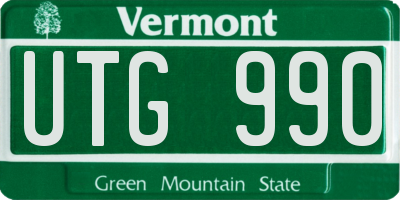 VT license plate UTG990