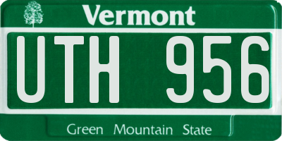 VT license plate UTH956