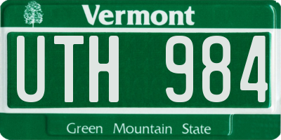 VT license plate UTH984