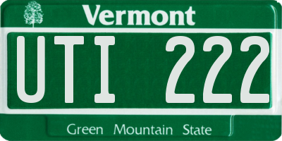VT license plate UTI222