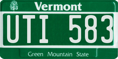 VT license plate UTI583