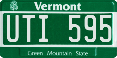 VT license plate UTI595