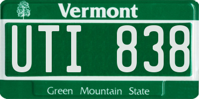 VT license plate UTI838