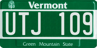 VT license plate UTJ109