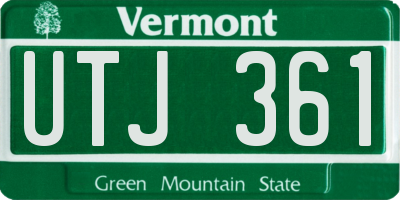 VT license plate UTJ361