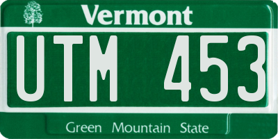 VT license plate UTM453
