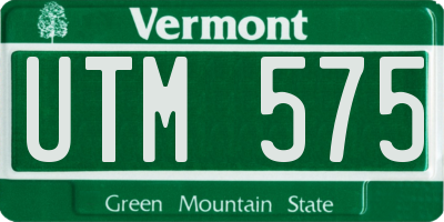 VT license plate UTM575