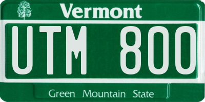 VT license plate UTM800