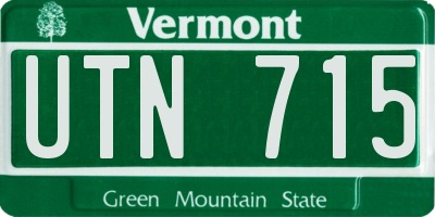 VT license plate UTN715
