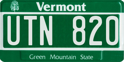 VT license plate UTN820