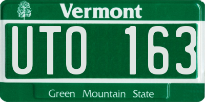 VT license plate UTO163