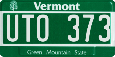 VT license plate UTO373