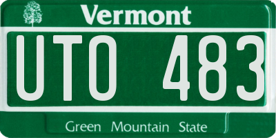 VT license plate UTO483