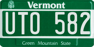 VT license plate UTO582