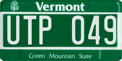 VT license plate UTP049
